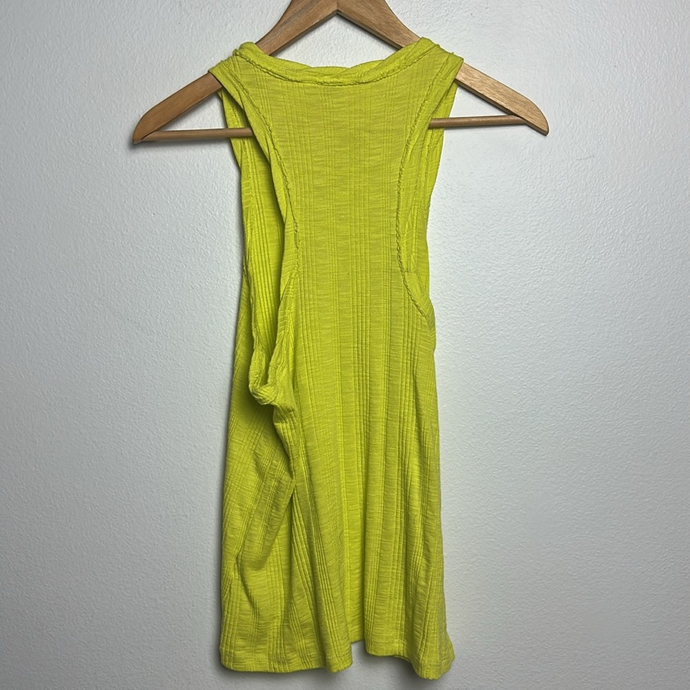 Pilcro Neon Yellow Ribbed Tank Top - Picture 4 of 8
